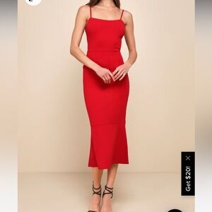 LULUS | red midi size small EUC
